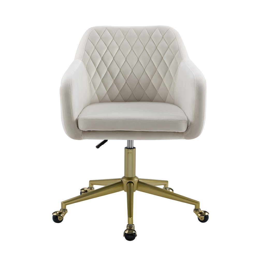 Imogen Quilted Office Chair Off White