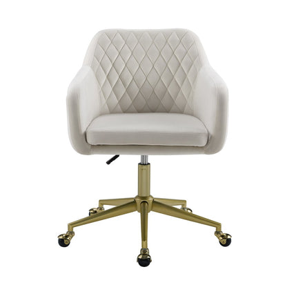 Imogen Quilted Office Chair Off White