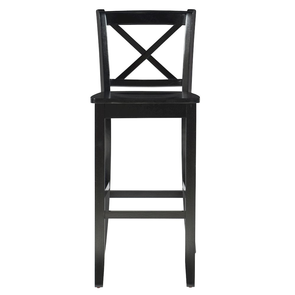 Black 30 In X Back Bar Stool