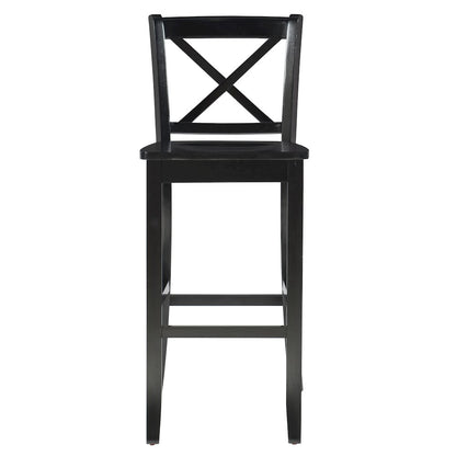 Black 30 In X Back Bar Stool