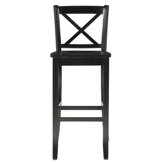 Black 30 In X Back Bar Stool
