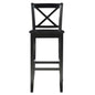 Black 30 In X Back Bar Stool
