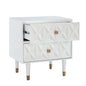 Two Drawer Geo Texture Nightstand White