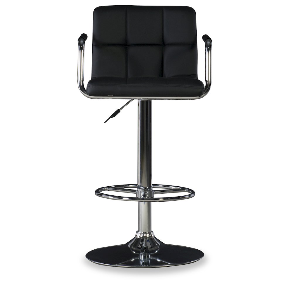 Black and Chrome Quilted Barstool