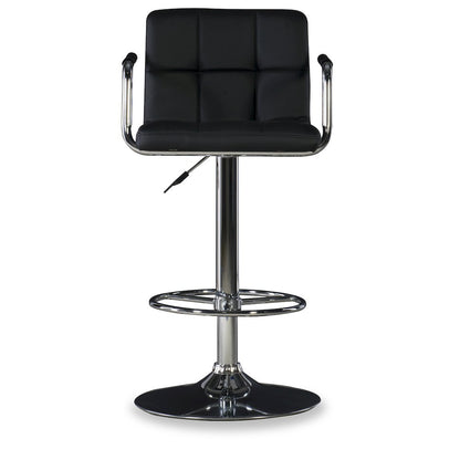 Black and Chrome Quilted Barstool