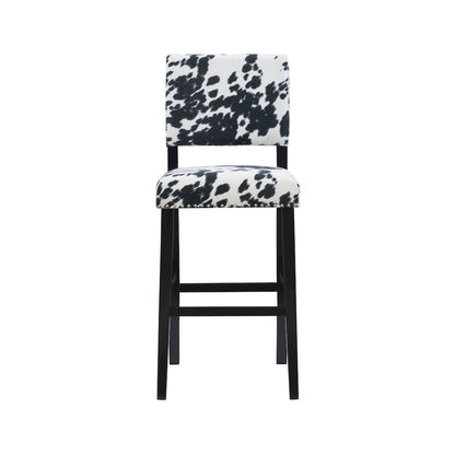 Corey Black Cow Print Bar Stool