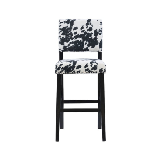Corey Black Cow Print Bar Stool