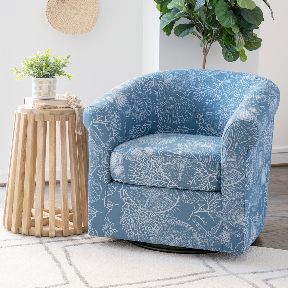 Bonnie Swivel Club Chair, Coastal