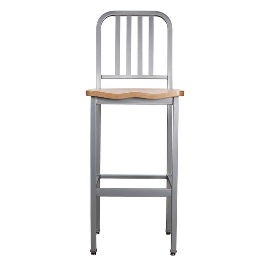 Frazier Metal Barstool Silver Set Of 2