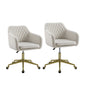 Imogen Quilted Office Chair Off White