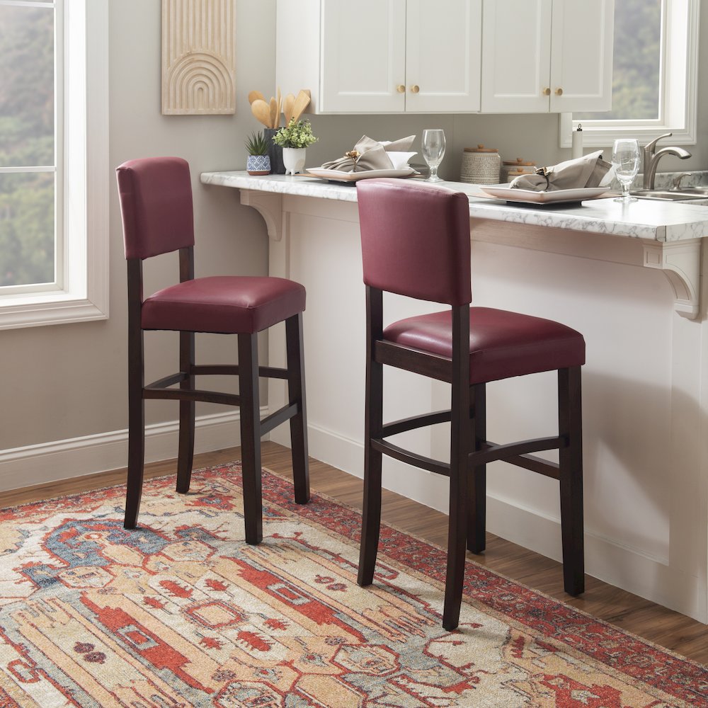 Monaco Bar Stool Dark Red