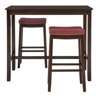 Claridge 3Pc Bar Set Brown Red