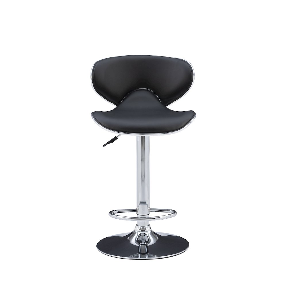Chrome and Black PU Barstool
