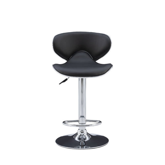 Chrome and Black PU Barstool