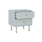 Two Drawer Geo Texture Nightstand Grey