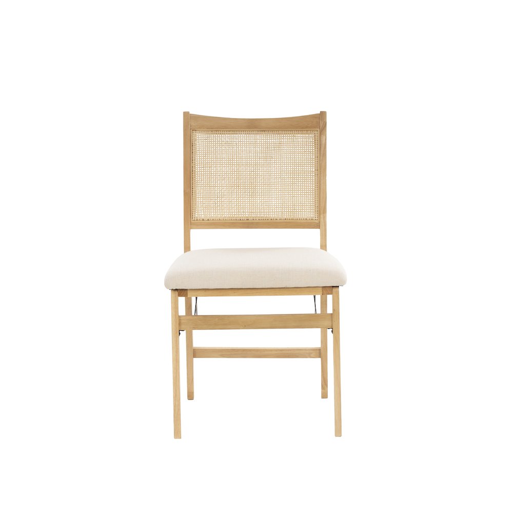 Bina Rattan Cane Folding Dining Side Chair, Beige