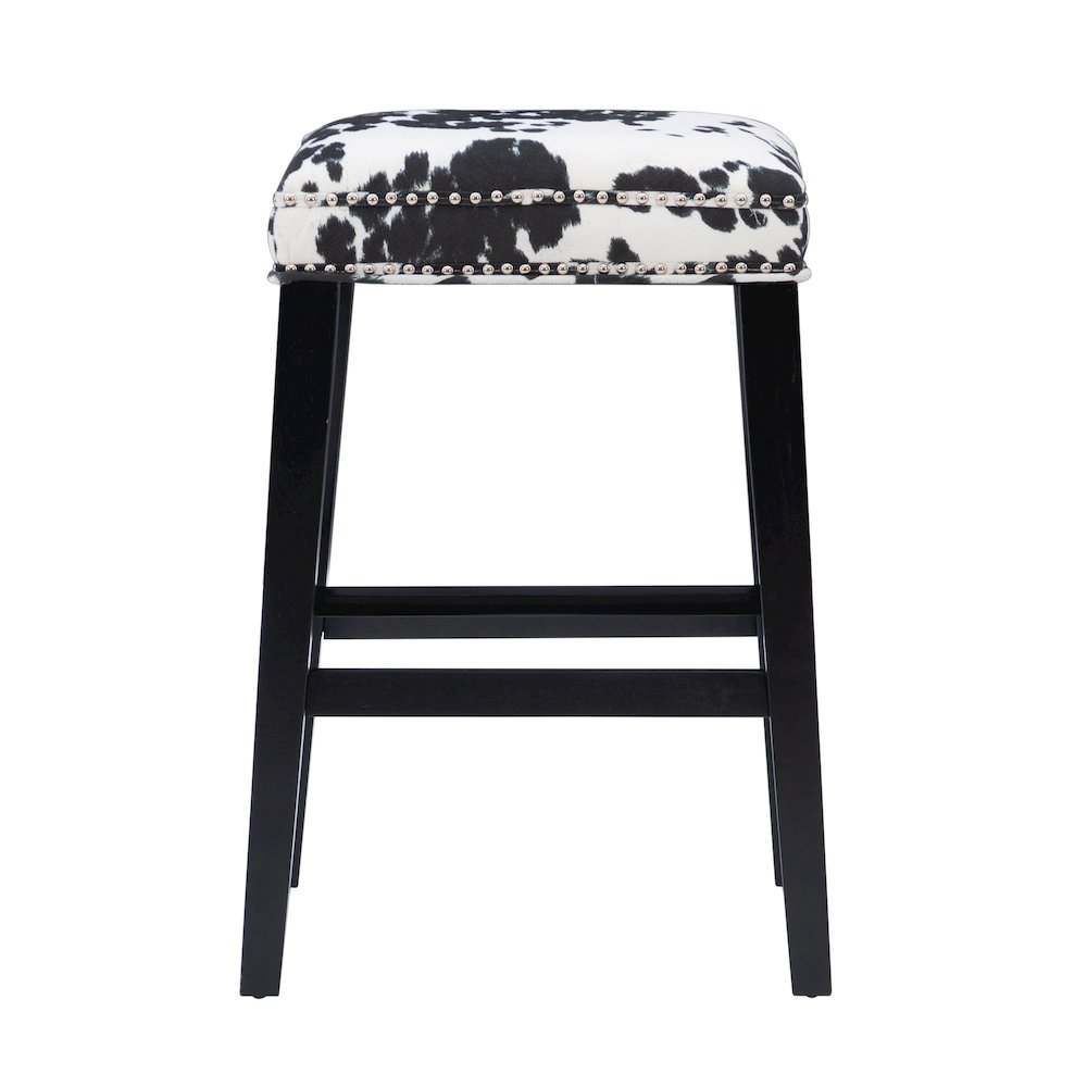 Walt Black Cow Print Bar Stool