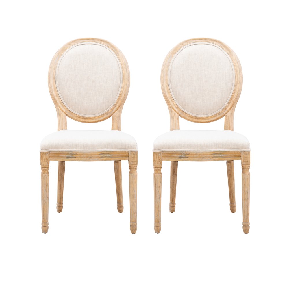 Avalon Linen Oval Back Chair Set Of Two