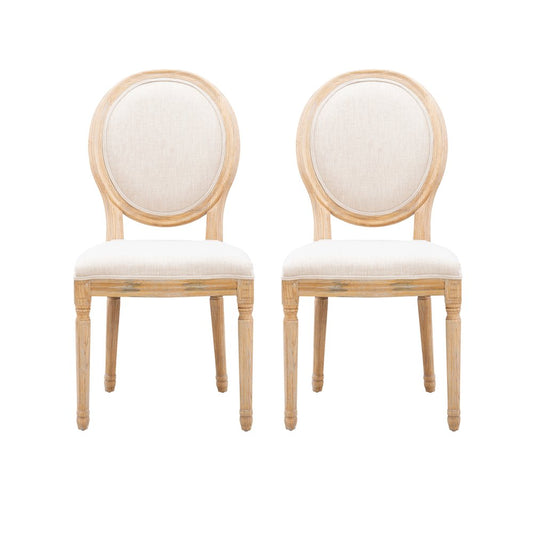 Avalon Linen Oval Back Chair Set Of Two