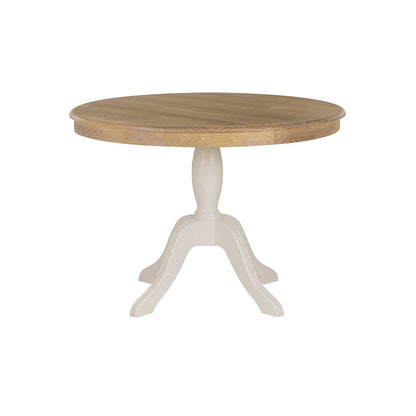 Tobin Pedestal Dining Table, Natural And White
