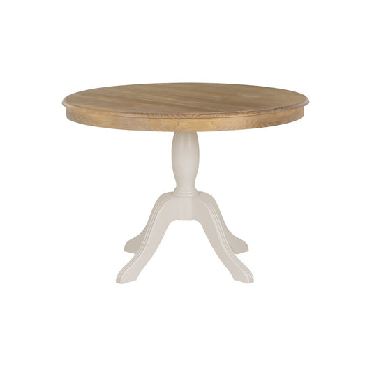 Tobin Pedestal Dining Table, Natural And White
