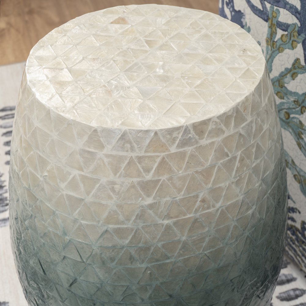 Prianna Ombre Capiz Mosaic Drum Table