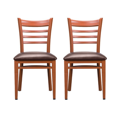 Baxter Metal Side Chair Honey  Burgundy Set Of 2