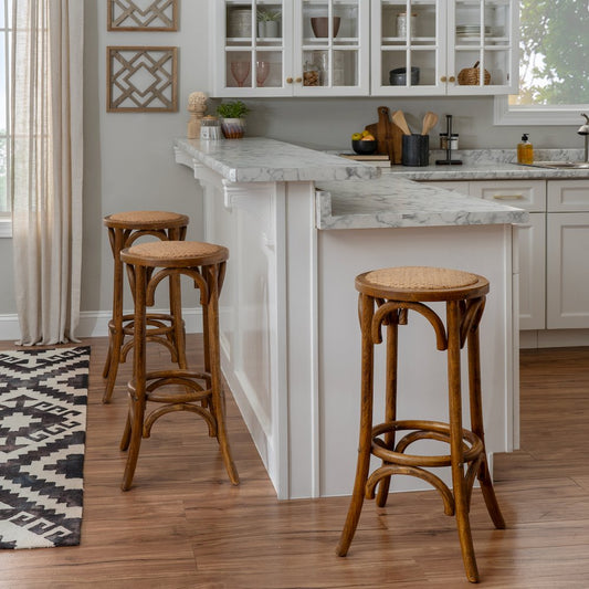 Rae Walnut Backless Bar Stool
