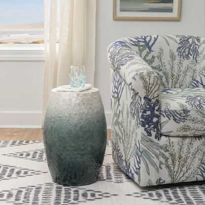 Prianna Ombre Capiz Mosaic Drum Table