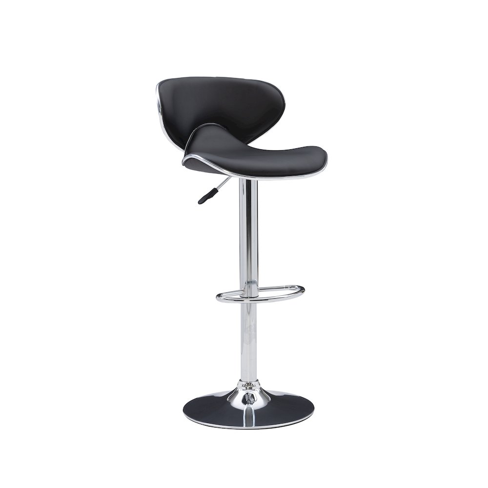 Chrome and Black PU Barstool