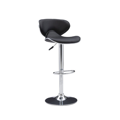 Chrome and Black PU Barstool