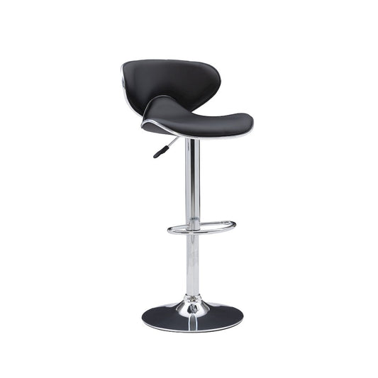 Chrome and Black PU Barstool