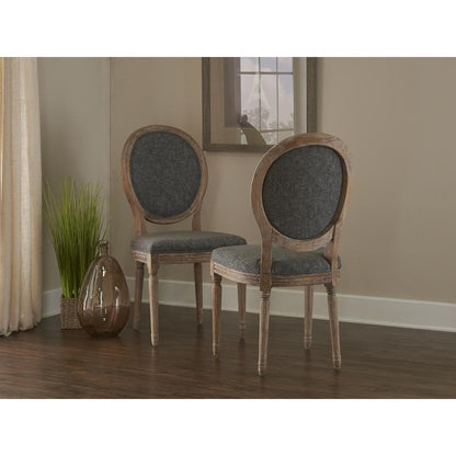 Avalon Charcoal Oval Back Chair Set Of Two