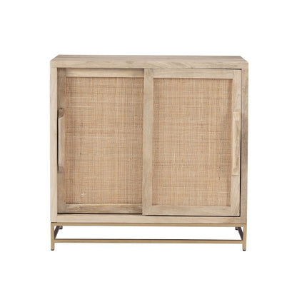 Janie Rattan Cabinet Two Sliding Doors