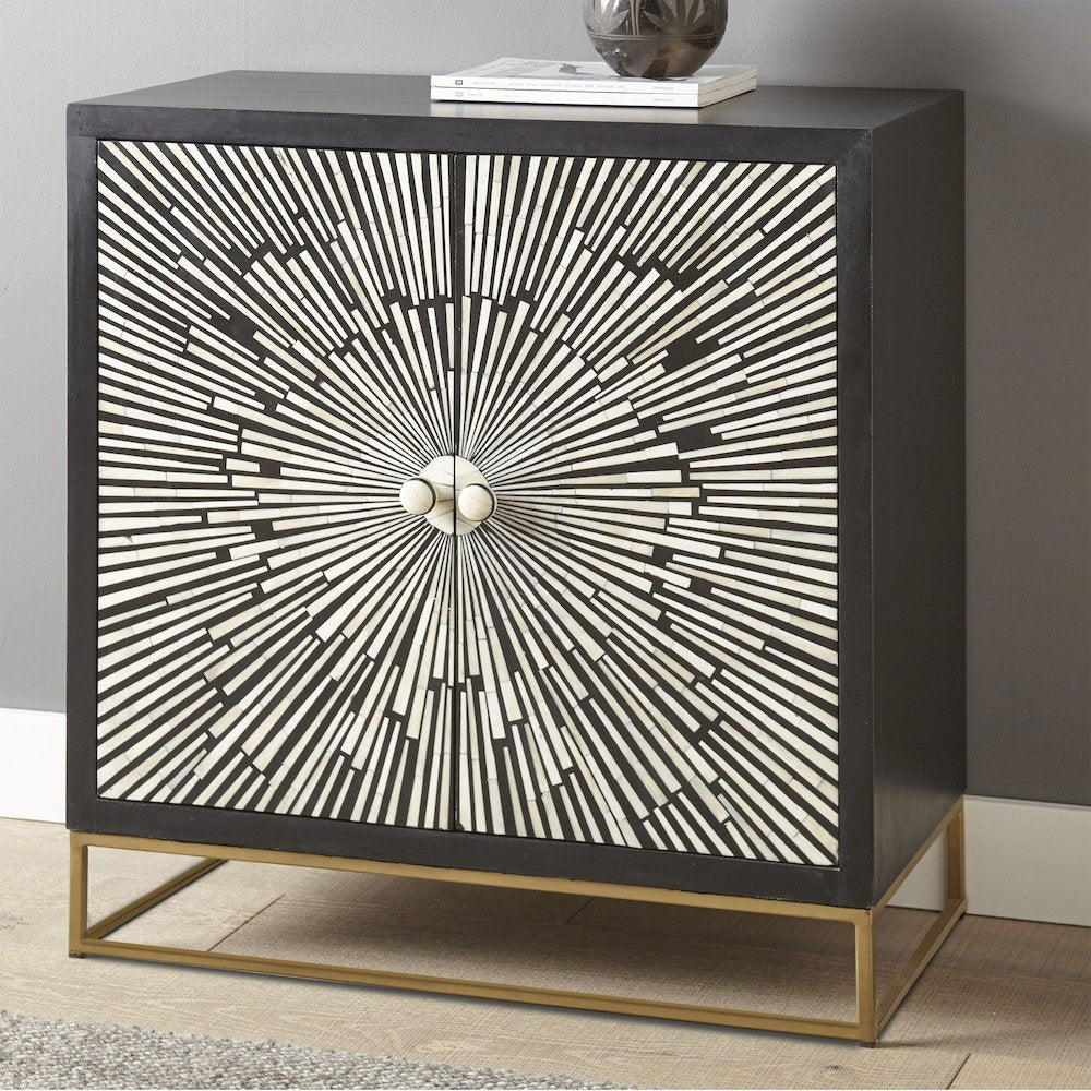 Amika 2 Door Sunburst Accent Cabinet