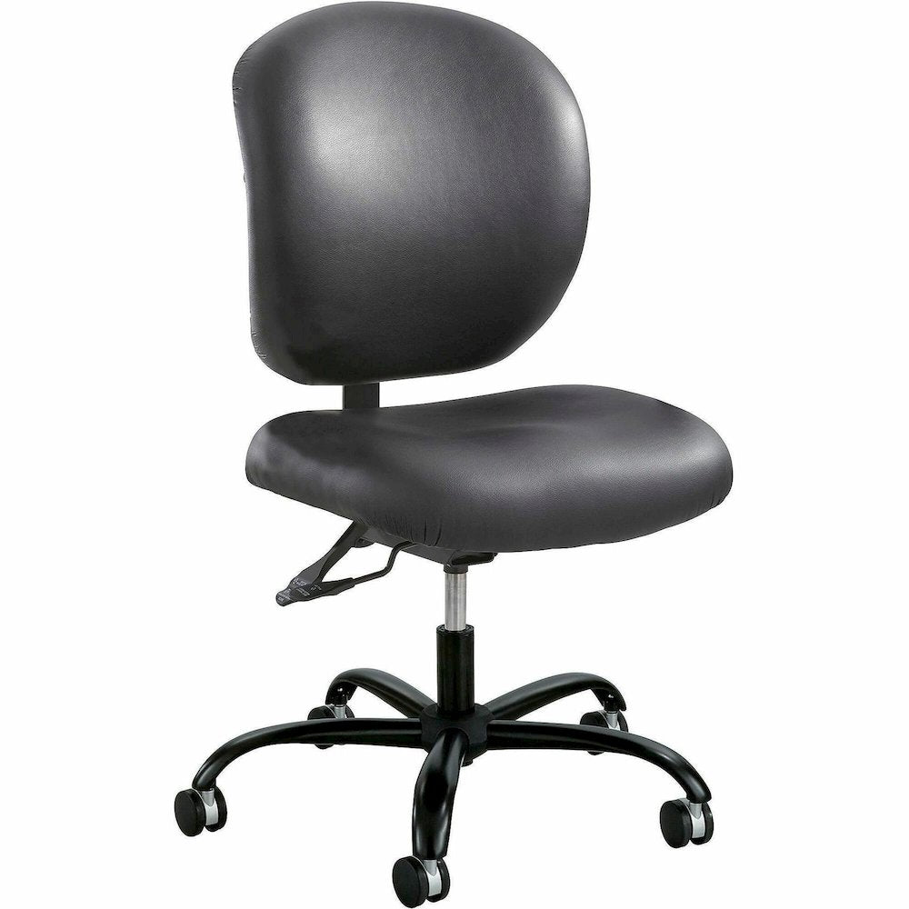 Safco Alday 24/7 Task Chair - Black Seat Color - Polyester Seat Material - Black Back Color - Vinyl Back Material - 5-star Base - Black - 1 Each
