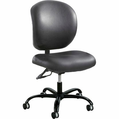 Safco Alday 24/7 Task Chair - Black Seat Color - Polyester Seat Material - Black Back Color - Vinyl Back Material - 5-star Base - Black - 1 Each