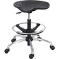 Safco Sitstar Height Adjustable Stool - Polyurethane Seat Material - Metal Frame Material - 5-star Base - Black - 1 Each