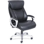 Lorell Wellness by Design Big & Tall Chair with Flexible Air Technology - Black Seat Color - Bonded Leather Seat Material - Black Back Color - Bonded Leather Back Material - 5-star Base - Armrest - 1 