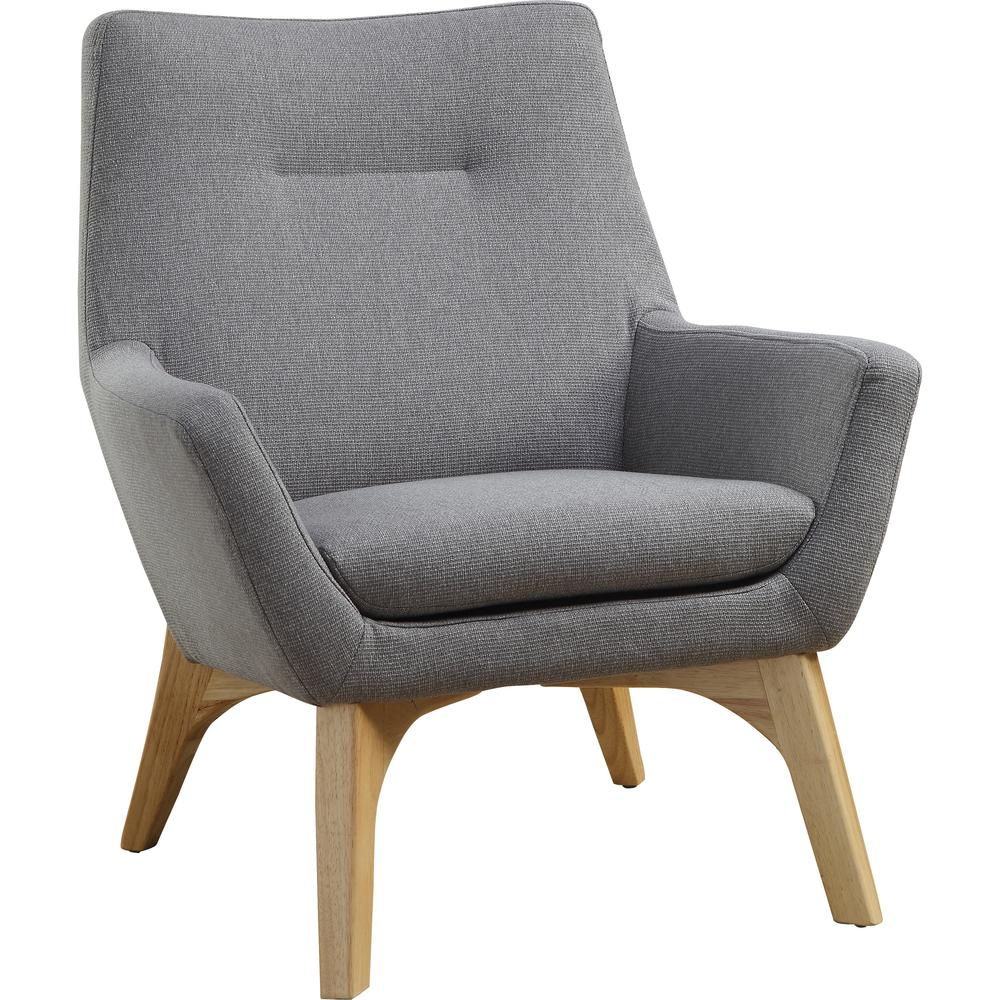Lorell Quintessence Collection Upholstered Chair - Gray Seat Color - Gray Back Color - Low Back - Four-legged Base - 1 Each