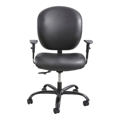 Safco Alday 24/7 Task Chair - Black Seat Color - Polyester Seat Material - Black Back Color - Vinyl Back Material - 5-star Base - Black - 1 Each