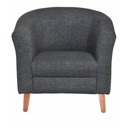 Lorell Barrel Armchair - Black Seat Color - Fabric Seat Material - Black Back Color - Fabric Back Material - Four-legged Base - 1 Each