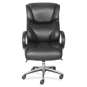 La-Z-Boy Executive Chair - Faux Leather Seat Material - Faux Leather Back Material - Mid Back - Black - 1 Each
