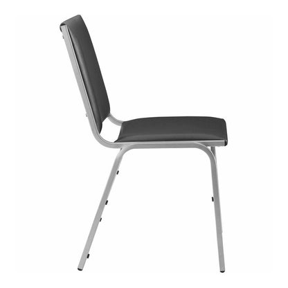 Lorell Stacking Chair Armless Black 4/box - Black Seat Color - Vinyl Seat Material - Vinyl Back Material - Steel Frame Material - Four-legged Base - Black - Steel, Vinyl - 4 / Carton