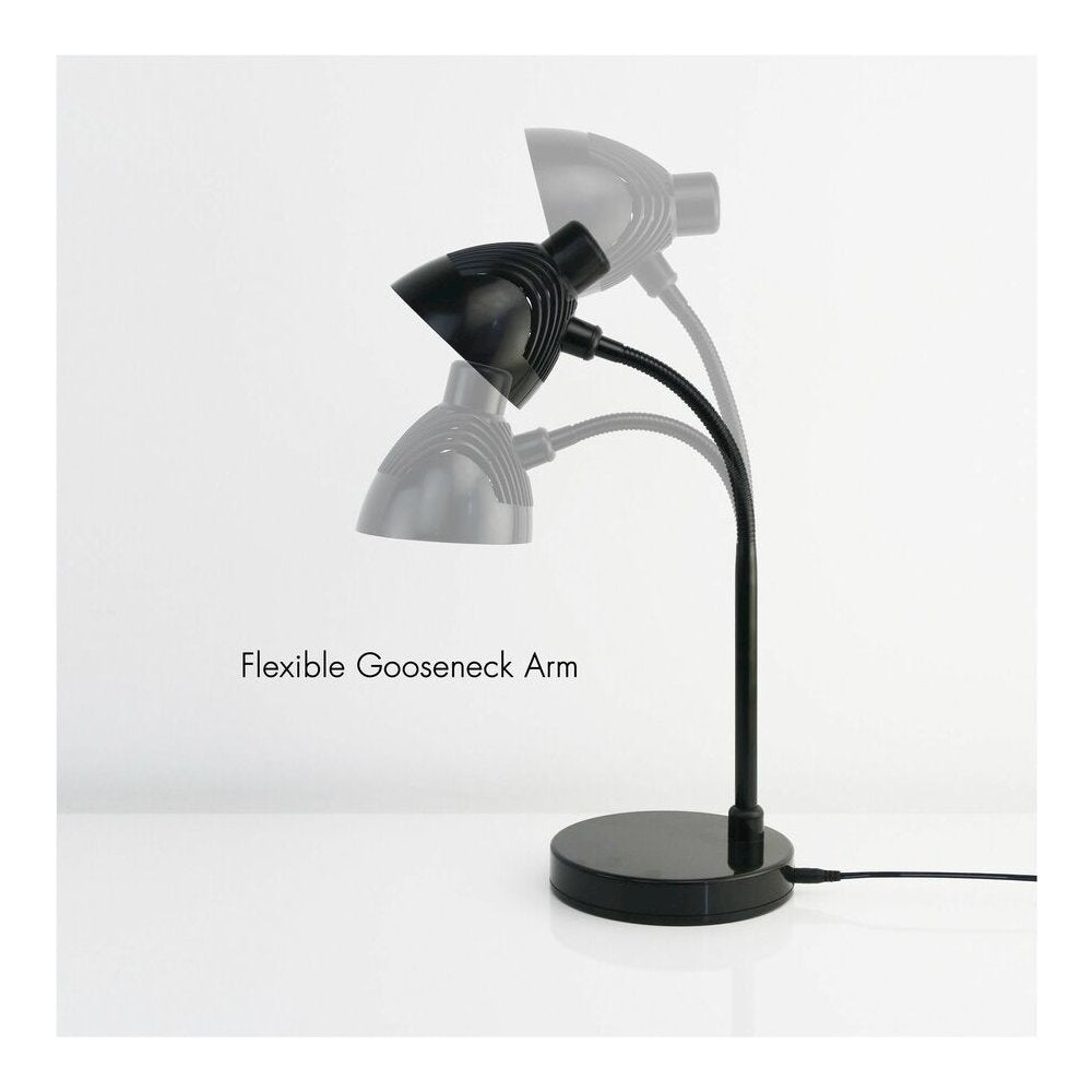 Lorell LED Desk Lamp - LED - 220 lm Lumens - Black - Desk Mountable - for Desk, Table