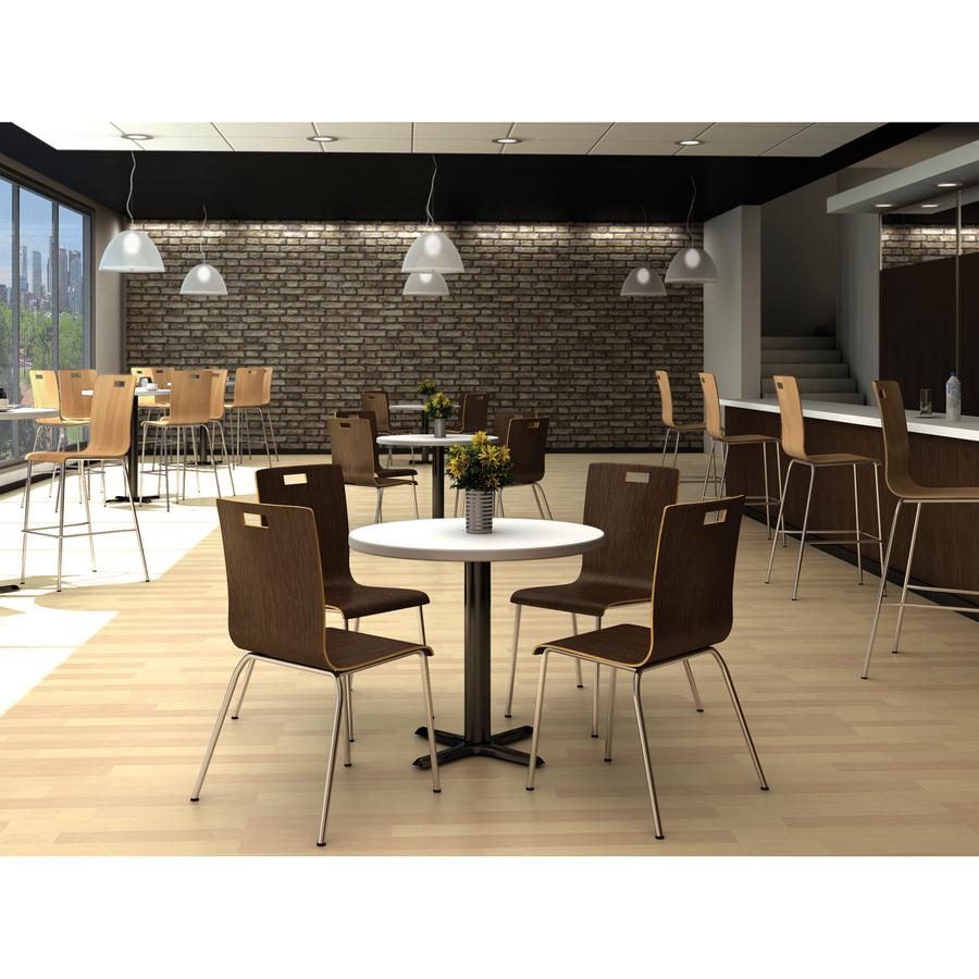Lorell Bentwood Cafe Chairs - Steel Frame Material - Natural - Plywood, Bentwood - 2 / Carton