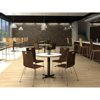 Lorell Bentwood Cafe Chairs - Steel Frame Material - Natural - Plywood, Bentwood - 2 / Carton