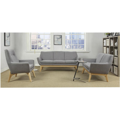 Lorell Quintessence Collection Upholstered Chair - Gray Seat Color - Gray Back Color - Low Back - Four-legged Base - 1 Each