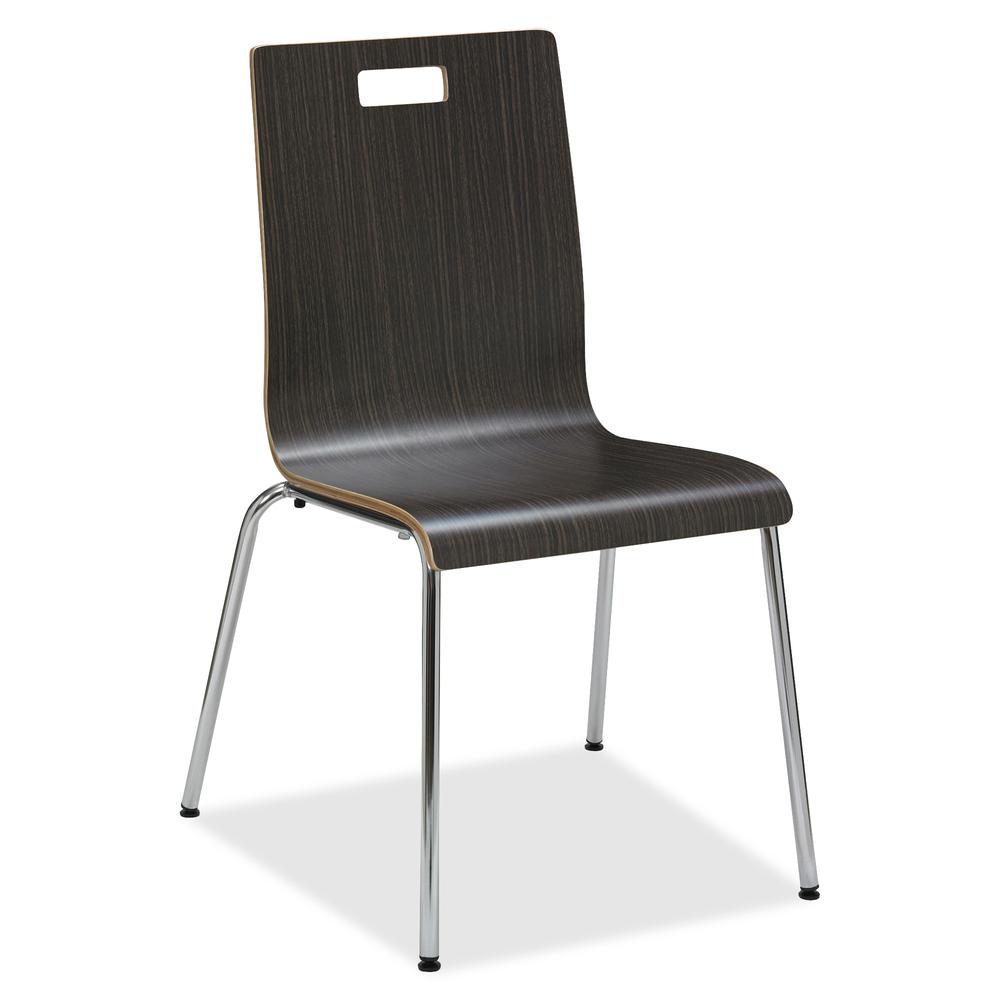 Lorell Bentwood Cafe Chairs - Steel Frame Material - Espresso - Plywood, Bentwood - 2 / Carton