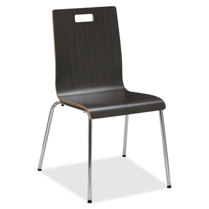 Lorell Bentwood Cafe Chairs - Steel Frame Material - Espresso - Plywood, Bentwood - 2 / Carton